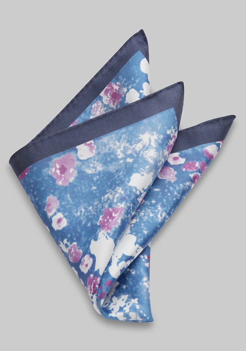 Men's Jos. A. Bank Blurred Floral Pocket Square at Jos. A. Bank, Navy/Blue,