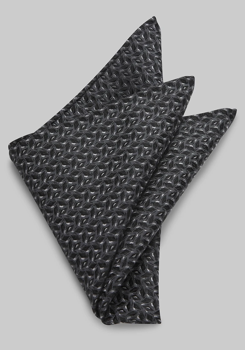 Men's Jos. A. Bank Micro Leaf Pocket Square at Jos. A. Bank, Black,