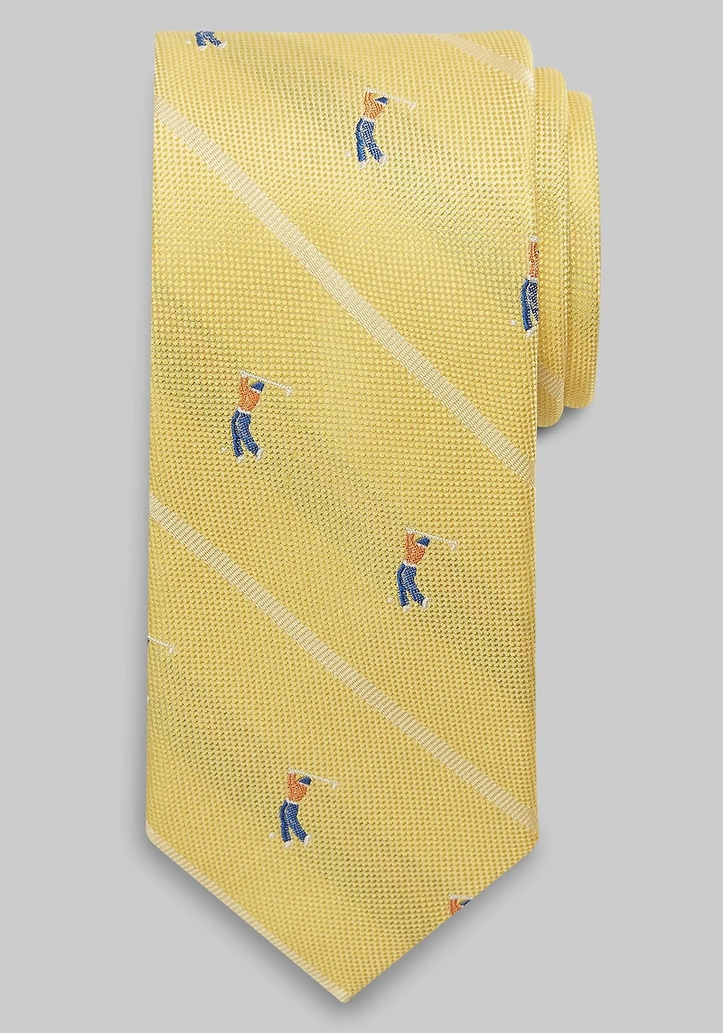 Men's Jos. A. Bank Striped Golfer Tie at Jos. A. Bank, Yellow,
