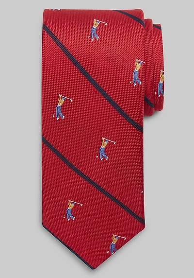 Men's Jos. A. Bank Striped Golfer Tie at Jos. A. Bank, Red,