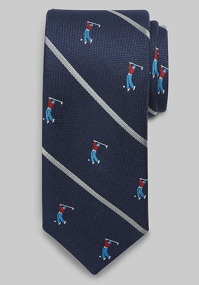 Men's Jos. A. Bank Striped Golfer Tie at Jos. A. Bank, Blue/Navy,