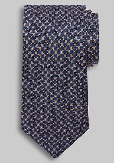 Men's Traveler Geo Squares Tie at Jos. A. Bank, Orange,