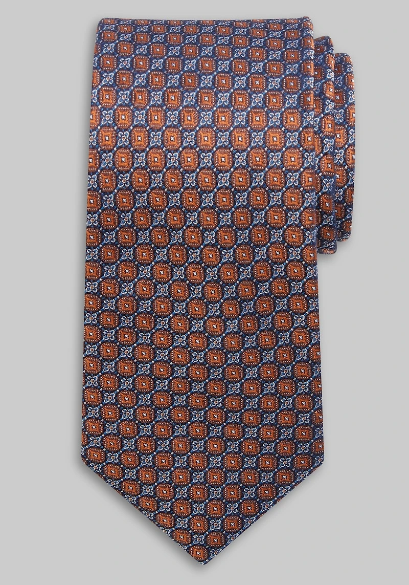 Men's Traveler Collection Connected Geo Tie at Jos. A. Bank, Orange/Rust,