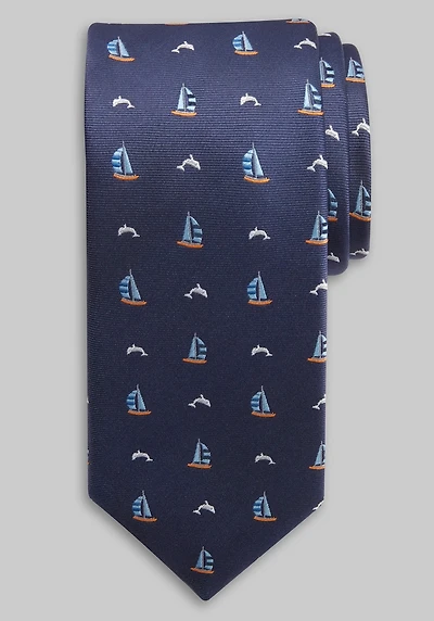 Men's Jos. A. Bank Sailboats & Dolphins Tie at Jos. A. Bank, Blue/Navy,
