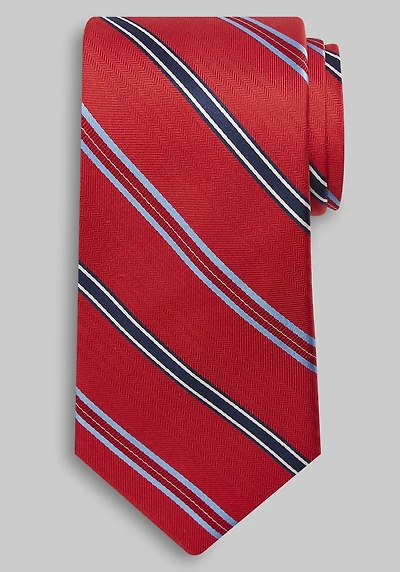 Men's Traveler Collection Chevron Stripe Tie at Jos. A. Bank, Red,