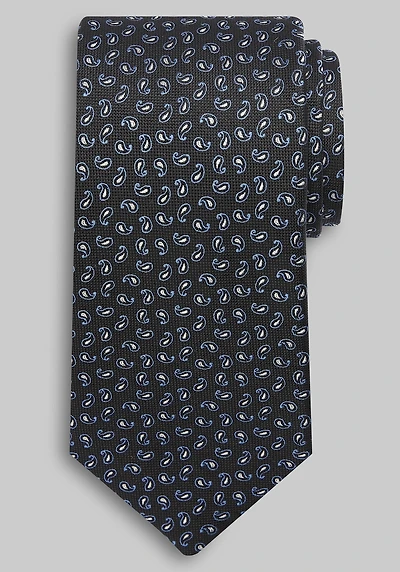 Men's Traveler Collection Mini Paisley Tie at Jos. A. Bank, Black,