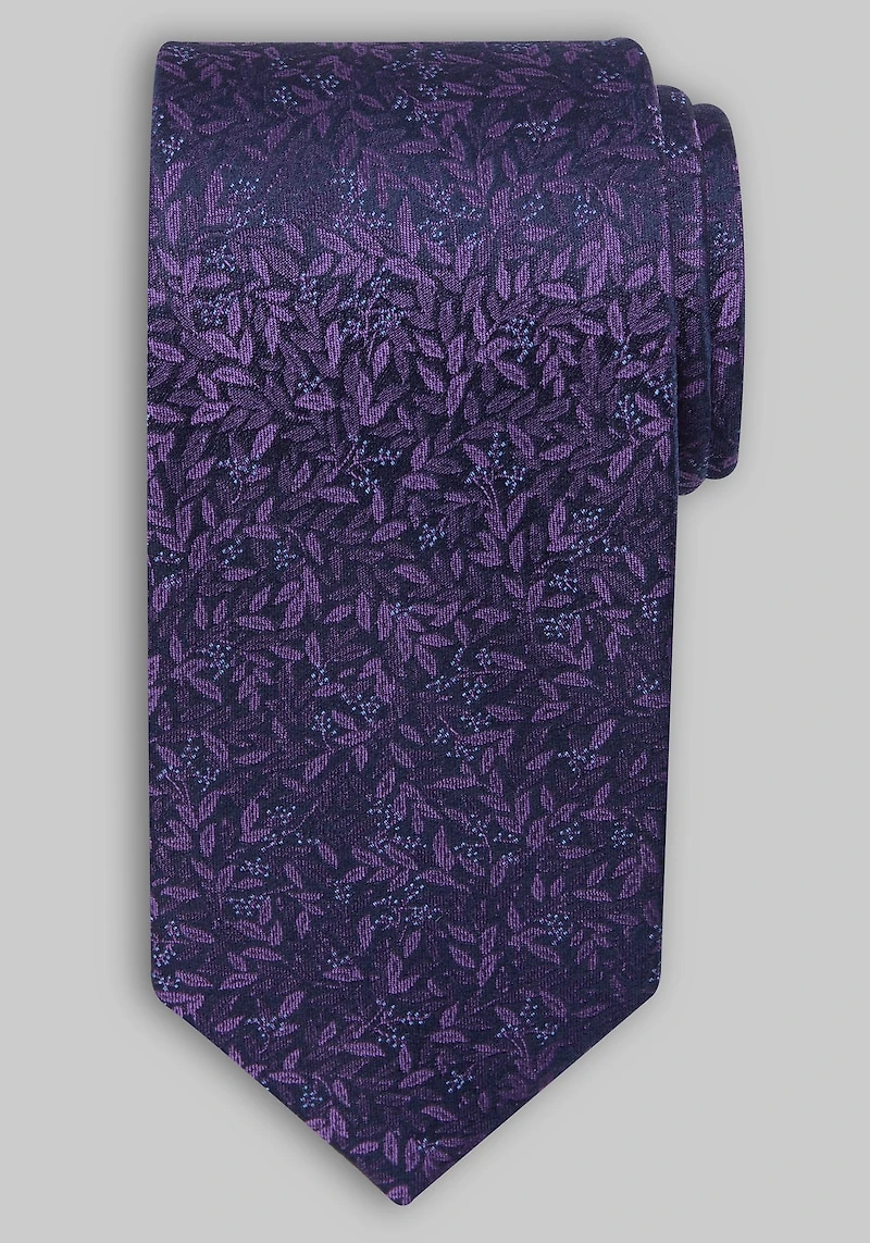 Men's Traveler Collection Foglie Floral Tie at Jos. A. Bank, Purple,
