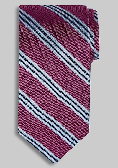 Men's Reserve Collection Triple Stripe Tie at Jos. A. Bank, Berry/Burgundy,
