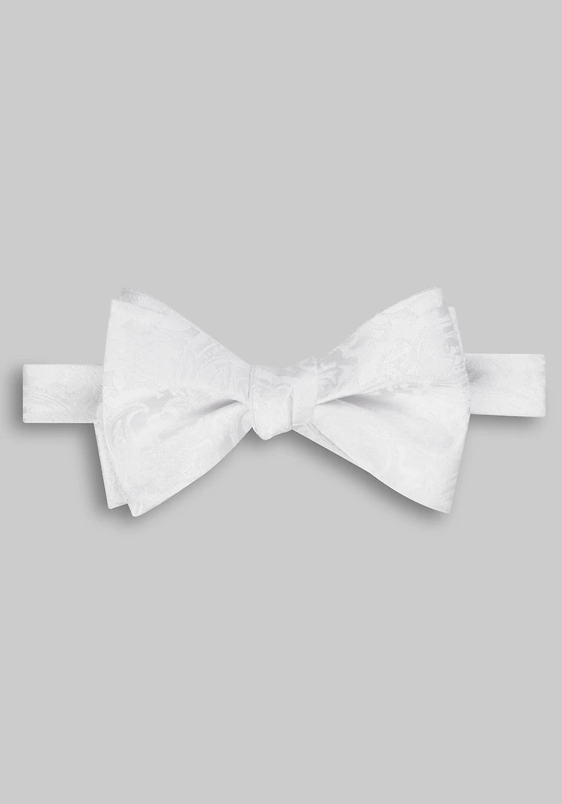 Men's Jos. A. Bank Solid Paisley Pre-Tied Bow Tie at Jos. A. Bank, Cream/White,