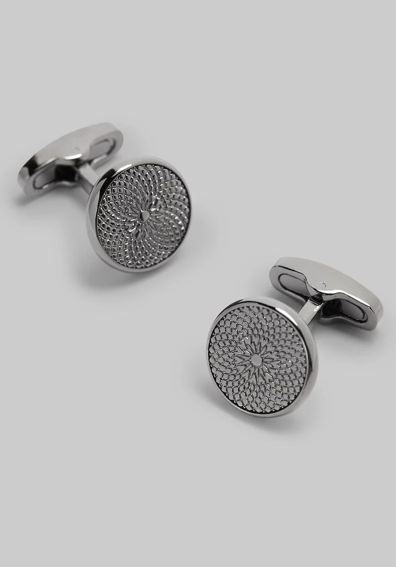 Men's Jos. A. Bank Round Gunmetal Swirl Cufflinks at Jos. A. Bank, Gunmetal/Metals,