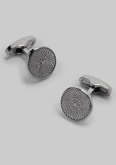 Men's Jos. A. Bank Round Gunmetal Swirl Cufflinks at Jos. A. Bank, Gunmetal/Metals,