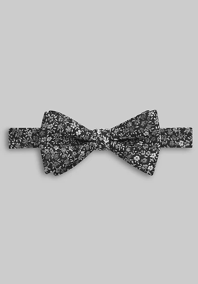 Men's Jos. A. Bank Small Floral Pre-Tied Bow Tie at Jos. A. Bank, Black/Charcoal,