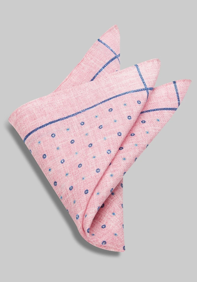 Men's Jos. A. Bank Fancy Dots Pocket Square at Jos. A. Bank, Pink/Blue,