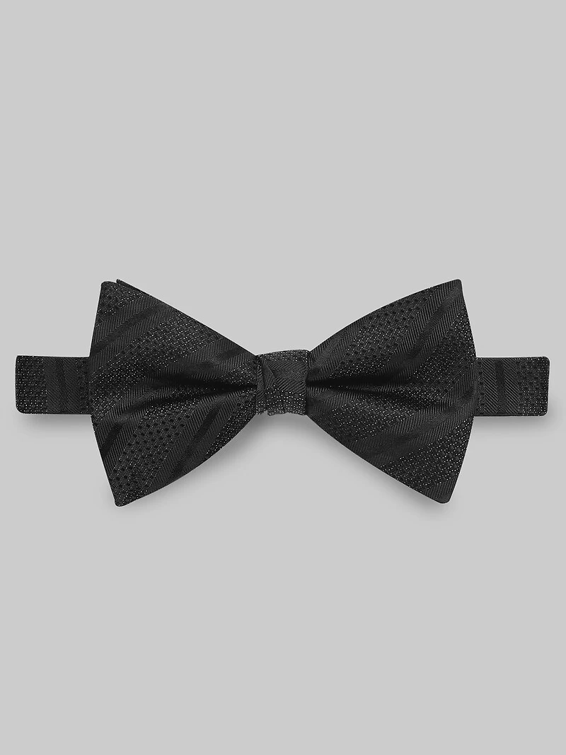 Men's Jos. A. Bank Wide Metallic Stripe Pre-Tied Bow Tie at Jos. A. Bank, Black,