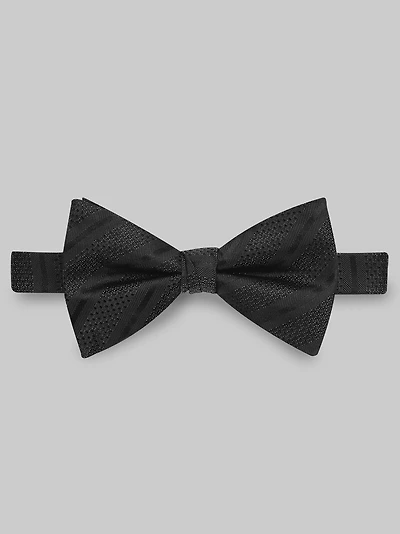 Men's Jos. A. Bank Wide Metallic Stripe Pre-Tied Bow Tie at Jos. A. Bank, Black,