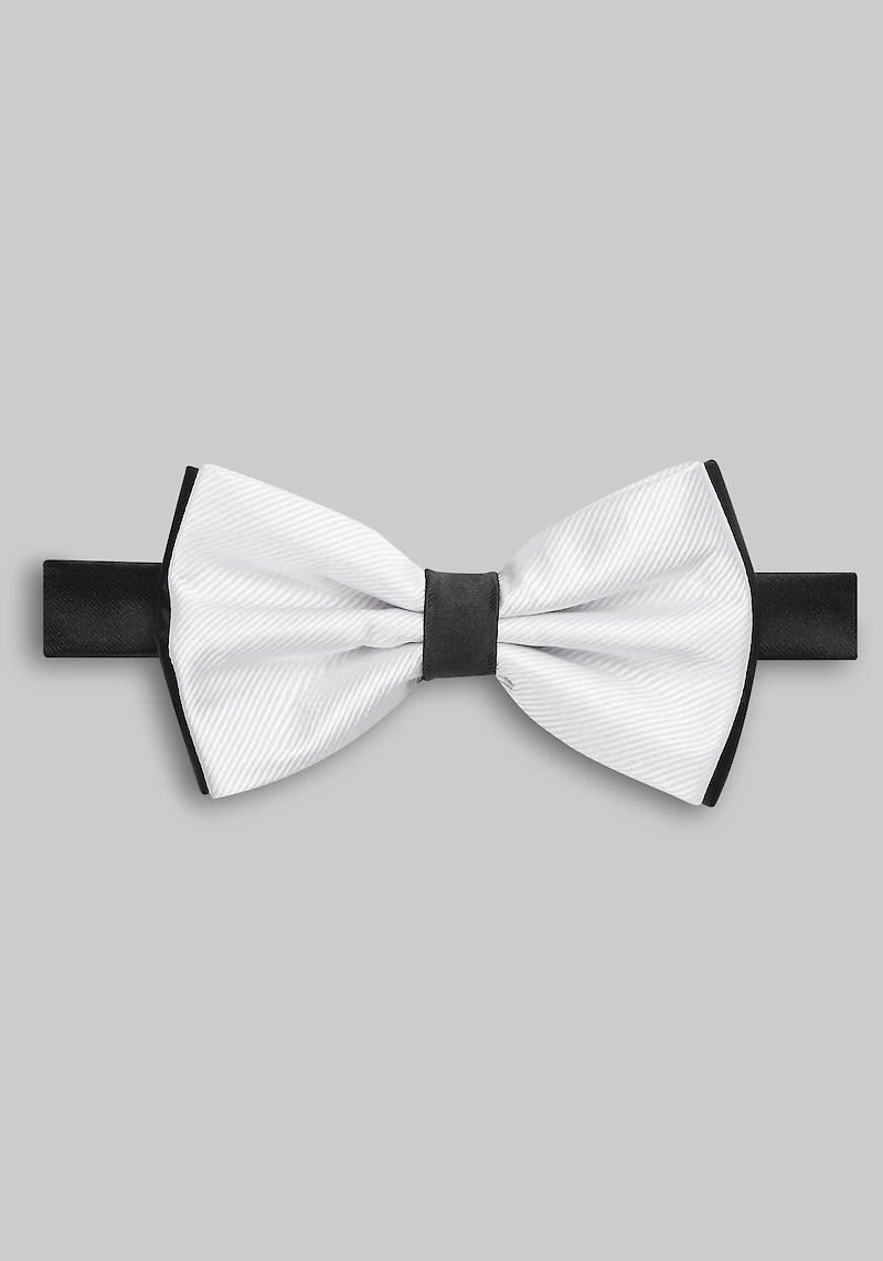 Men's Jos. A. Bank Layered Pre-Tied Bow Tie at Jos. A. Bank, Cream/White,