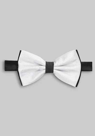 Men's Jos. A. Bank Layered Pre-Tied Bow Tie at Jos. A. Bank, Cream/White,
