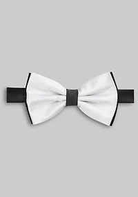 Men's Jos. A. Bank Layered Pre-Tied Bow Tie at Jos. A. Bank, Cream/White,