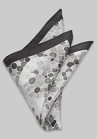 Men's Jos. A. Bank Watercolor Mosaic Pocket Square at Jos. A. Bank, Black/Grey/Silver,