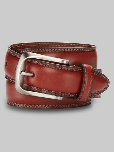 Men's Jos. A. Bank Double Stitched Leather Belt at Jos. A. Bank, Cognac/Tan