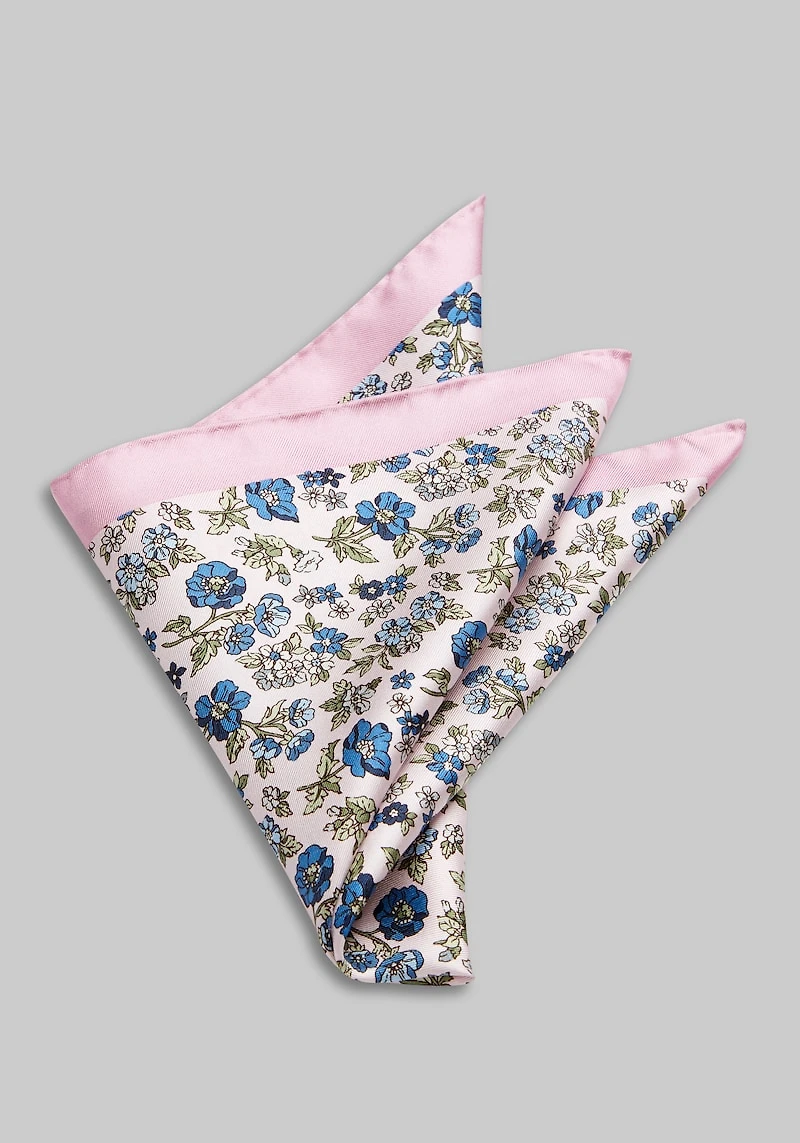 Men's Jos. A. Bank Tossed Flowers Pocket Square at Jos. A. Bank, Pink/Blue,