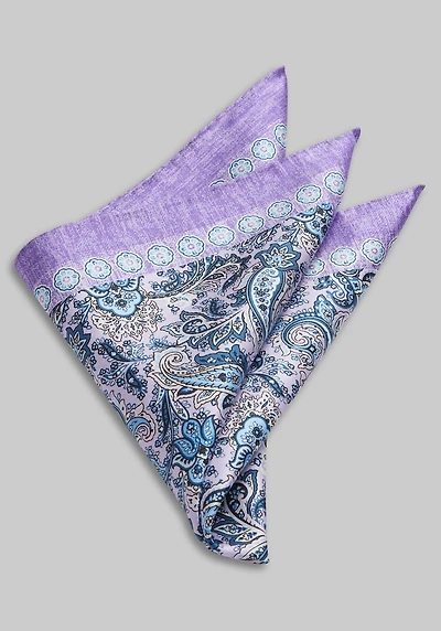 Men's Jos. A. Bank Paisley Pocket Square at Jos. A. Bank, Blue/Lavender/Purple,