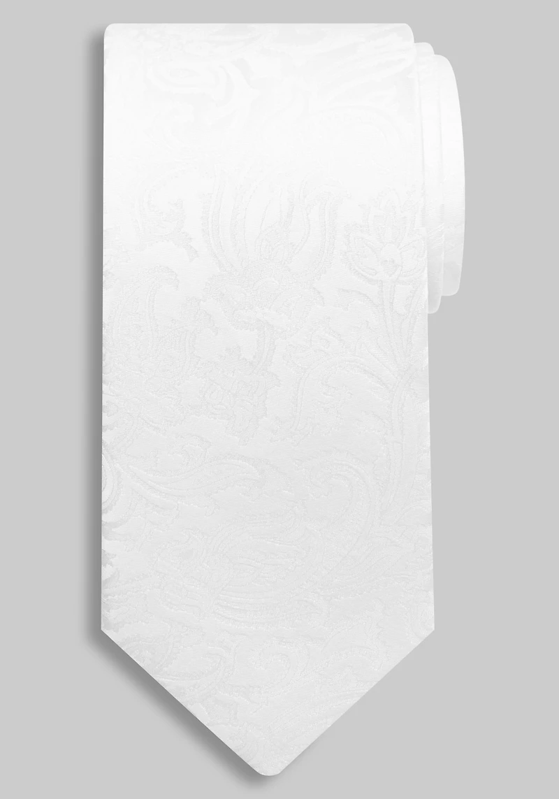 Men's Jos. A. Bank Solid Paisley Tie at Jos. A. Bank, Cream/White,