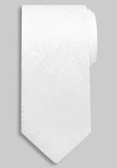 Men's Jos. A. Bank Solid Paisley Tie at Jos. A. Bank, Cream/White,
