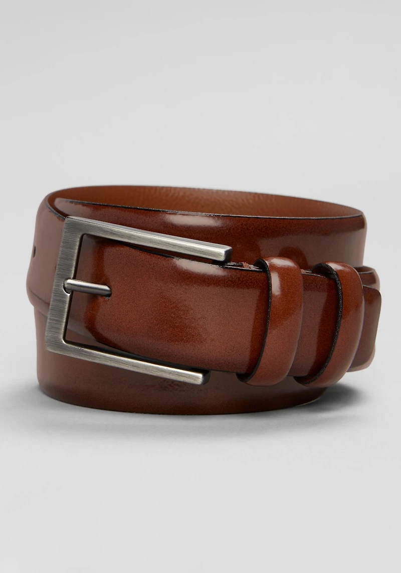 Men's Jos A. Bank Marbleized Leather Dress Belt at Jos. A. Bank, Cognac/Tan