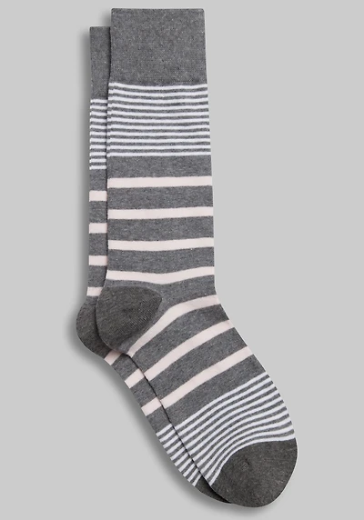 Men's Jos. A. Bank Variegated Stripe Socks at Jos. A. Bank, Medium Heather Grey,