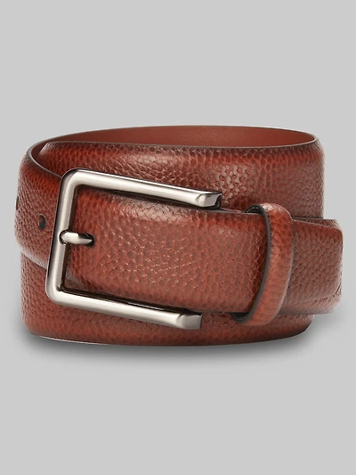 Men's Jos. A. Bank Feather Edge Pebbled Leather Belt at Jos. A. Bank, Light Tan