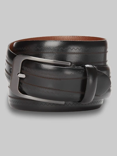 Men's Jos. A. Bank Center Laser Cut Leather Belt at Jos. A. Bank, Black