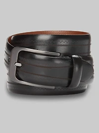 Men's Jos. A. Bank Center Laser Cut Leather Belt at Jos. A. Bank, Black