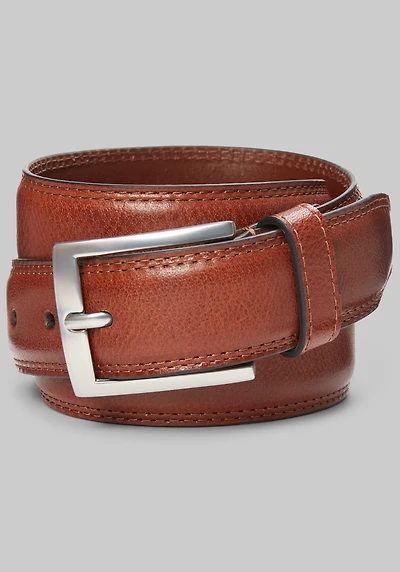 Men's Johnston & Murphy Double Stitched Leather Belt at Jos. A. Bank, Tan