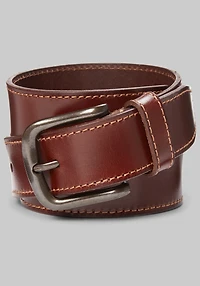 Men's Johnston & Murphy Topstitched Leather Belt at Jos. A. Bank, Light Tan