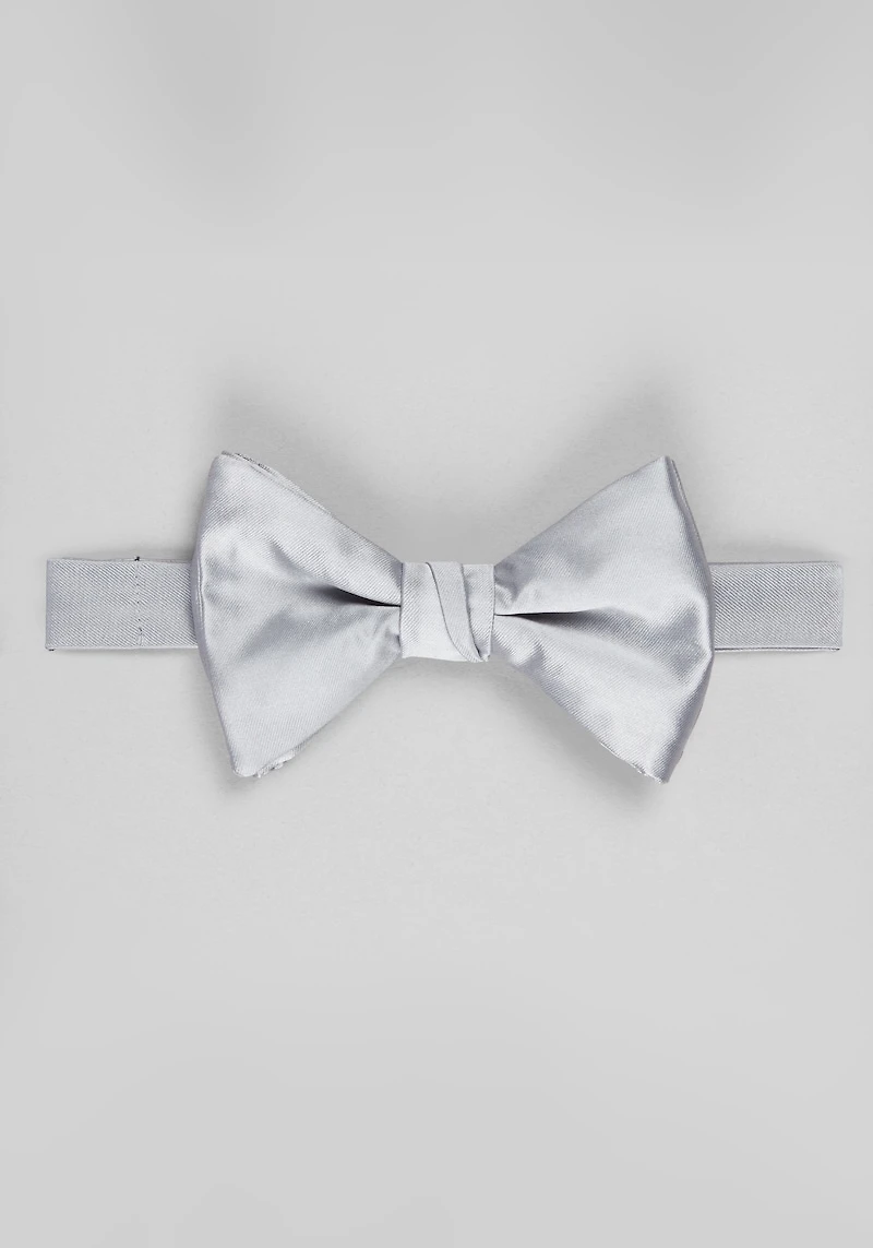 Men's Jos. A. Bank Solid Pre-Tied Bow Tie at Jos. A. Bank, Grey/Silver,