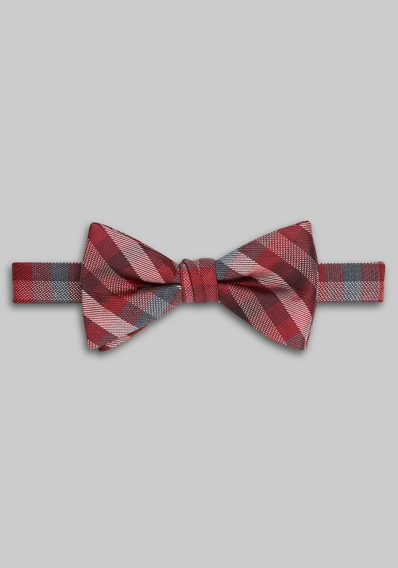 Men's Jos. A. Bank Plaid Pre-Tied Bow Tie at Jos. A. Bank, Burgundy/Red,