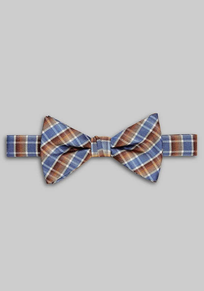 Men's Jos. A. Bank Plaid Pre-Tied Bow Tie at Jos. A. Bank, Blue/Tan,