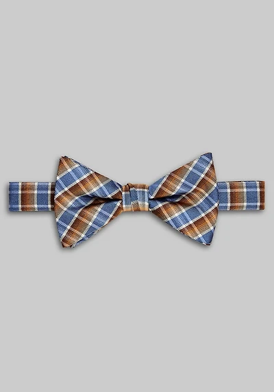 Men's Jos. A. Bank Plaid Pre-Tied Bow Tie at Jos. A. Bank, Blue/Tan,