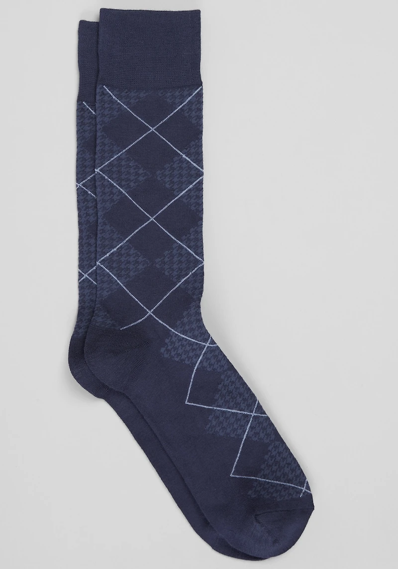 Men's Jos. A. Bank Houndstooth and Argyle Bamboo Socks at Jos. A. Bank, Blue/Peacoat,