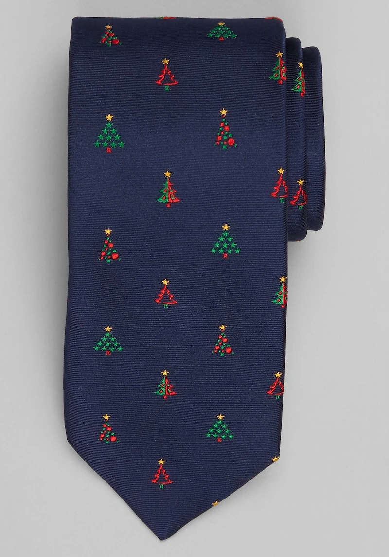 Men's Jos. A. Bank Multi Christmas Trees Tie at Jos. A. Bank, Blue/Navy Multi,