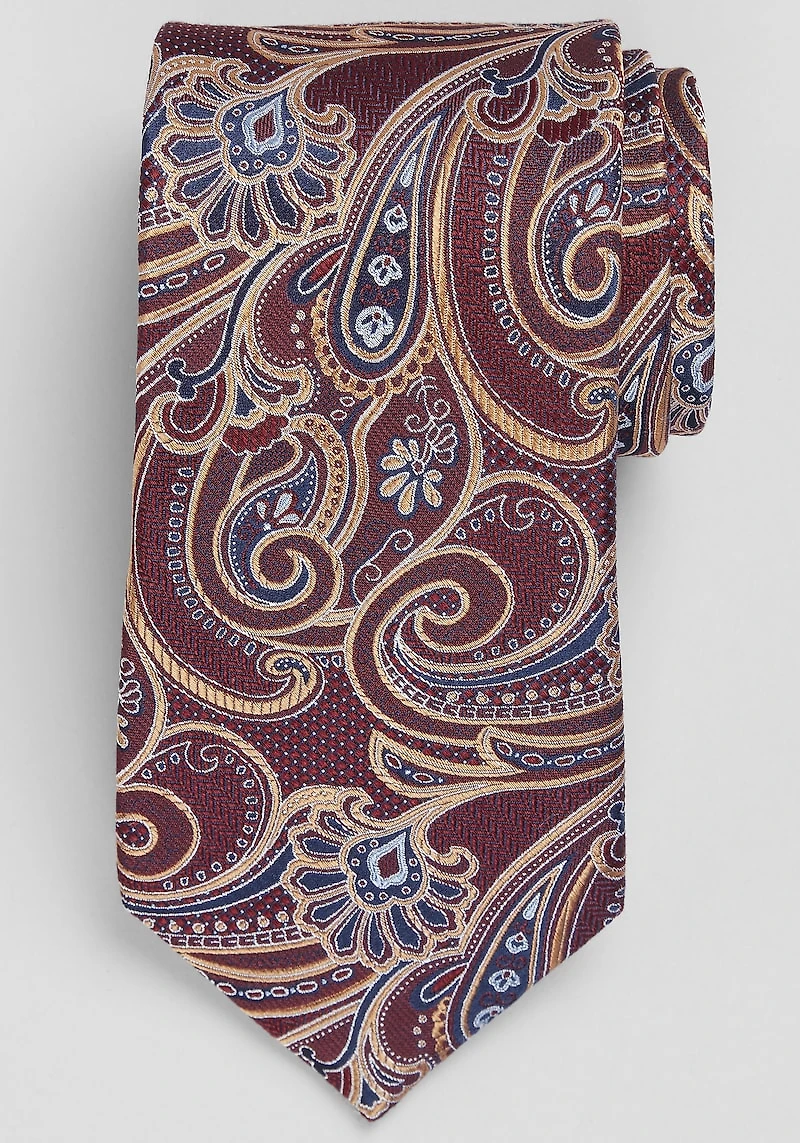 Men's Reserve Collection Masterful Paisley Tie at Jos. A. Bank, Burgundy/Gold,