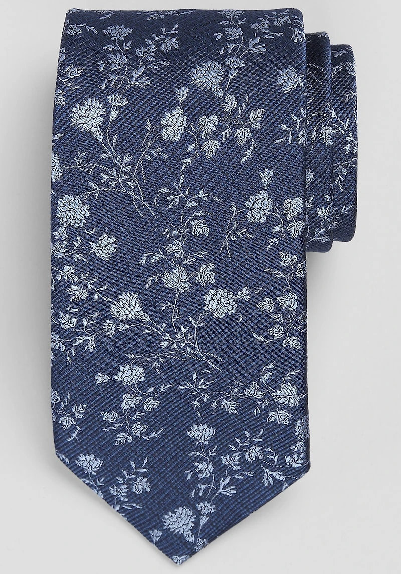 Men's Traveler® Collection Floral Tie at Jos. A. Bank, Navy/Blue,