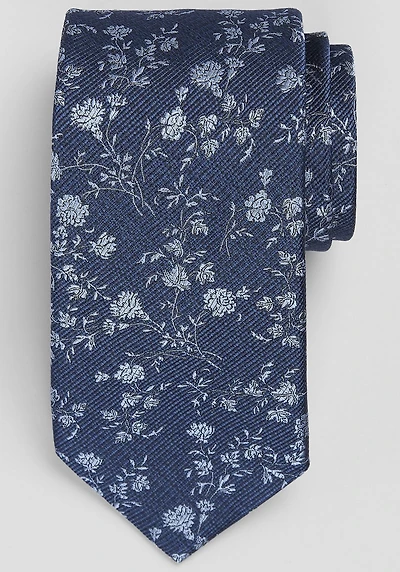 Men's Traveler® Collection Floral Tie at Jos. A. Bank, Navy/Blue, 