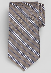 Men's Traveler® Collection Mini Textured Triple Stripe Tie at Jos. A. Bank, Brown/Black,