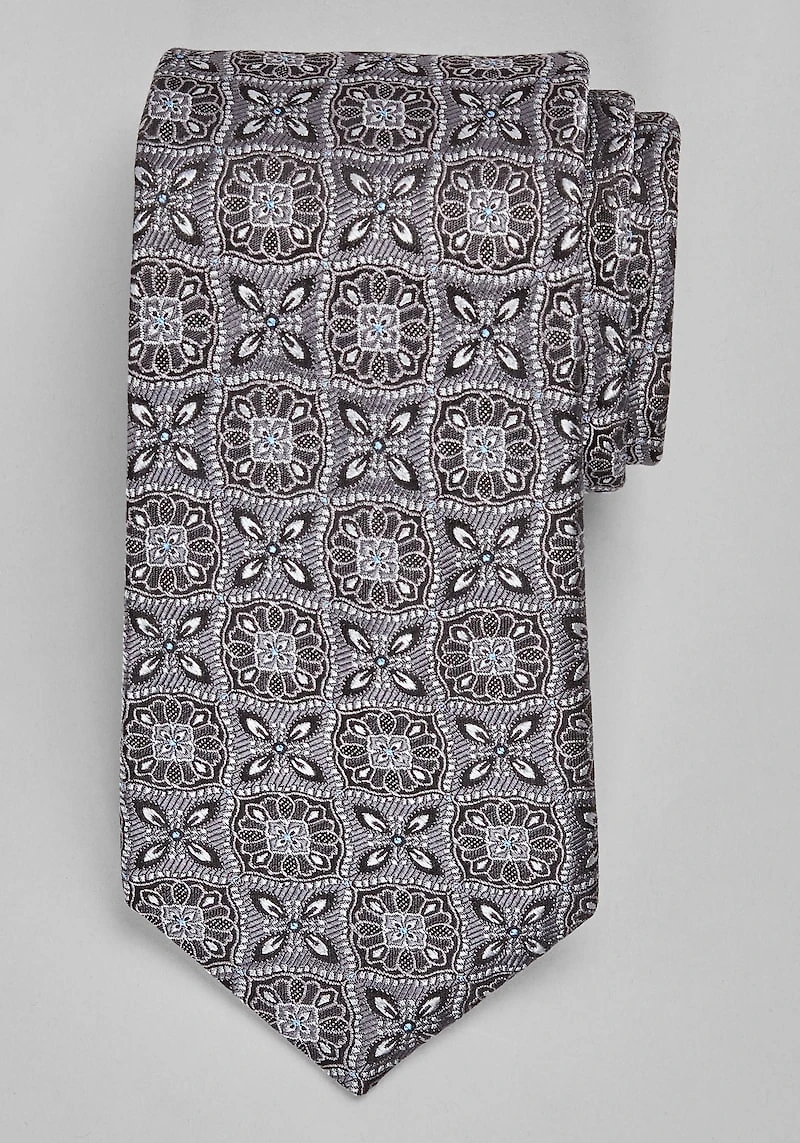 Men's Reserve Collection Medallion Tie at Jos. A. Bank, Charcoal/Grey,