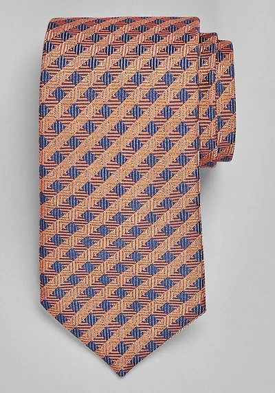 Men's Reserve Collection Twill Gingham Tie at Jos. A. Bank, Orange, 