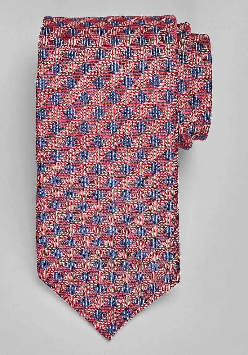Men's Reserve Collection Twill Gingham Tie at Jos. A. Bank, Burgundy, 