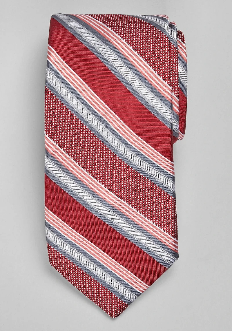 Men's Reserve Collection Stripe Tie at Jos. A. Bank, Burgundy/Grey,