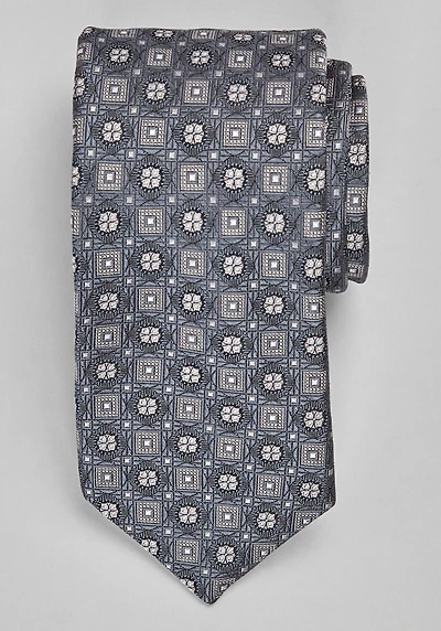 Men's TravelerÂ® Collection Medallion Tie at Jos. A. Bank, Black/Grey, 